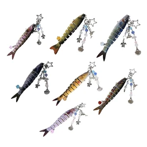Colorful Artificial Fish Keyring Ergonomic Jewelry Gift For Outdoor Enthusiasts - Picture 1 of 8