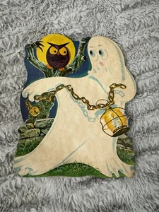 Vintage Halloween DENNISON Gufo Orologi GHOST Lanterna Catena DieCut Decorazione H4 - Foto 1 di 4