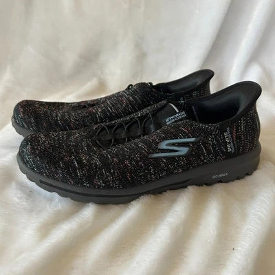 Skechers Go Walk Slip On Tennis Shoes Womens 8.5 Black Multi Color Memory Foam - Image 1 of 4