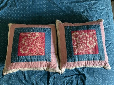 Conjunto de 2 Chaps Ralph Lauren Travesseiro Capa Falsa Telluride Patchwork Vermelho Azul - Imagem 1 de 4