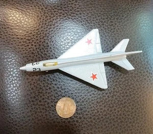 1973 Matchbox Fighter Jet MIG 21 SB 6 Airplane silver Sparkle Color Red Stars - Picture 1 of 8