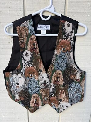 Ann Joy Originals Vest Women Size Medium Vintage Dogs Suit Made In USA Hipster - Image 1 of 3