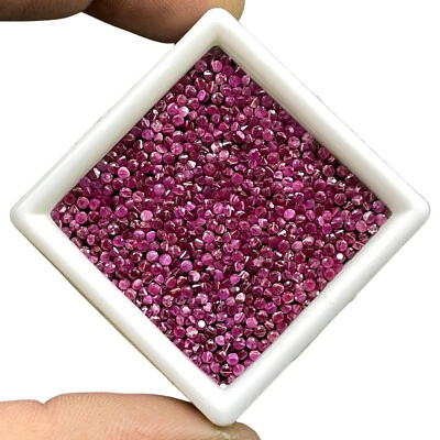100 Pcs Natural Ruby 1.4mm Round Cut Rich Red Loose Gemstones Wholesale Lot - Image 1 of 4