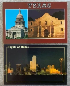 Texas Lights of Dallas & Alamo Set 2 Postkarten # 1420 - Bild 1 von 2