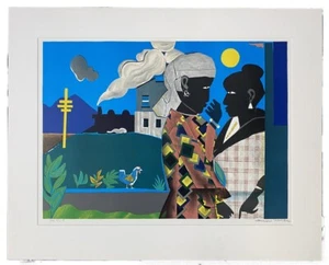 Romare Bearden 1979 Signed Limited Edition Lithograph The Conversation - Picture 1 of 6