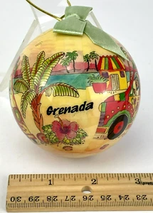 Vintage Granada Agiftcorp recuerdo tropical adorno de Navidad 3" diámetro - Imagen 1 de 6
