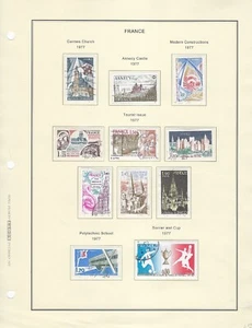 FRANCE ALBUM PAGE FROM 1977 with 11 stamps CV$+ (FR278b)* - Picture 1 of 1
