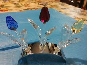 SWAROVSKI TULIPANO BLU + RSSO + GIALLO + BASE - Foto 1 di 1