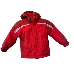 LL Bean Boys Red Winter Coat Parka Jacket Waterproof Hooded Size 4 - Picture 1 of 8