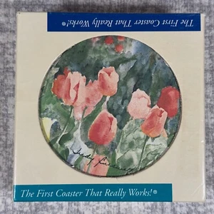 VTG. CoasterStone JUDY BUSWELL Set of 4 Absorbent Floral Watercolor Art Coasters - Picture 1 of 5