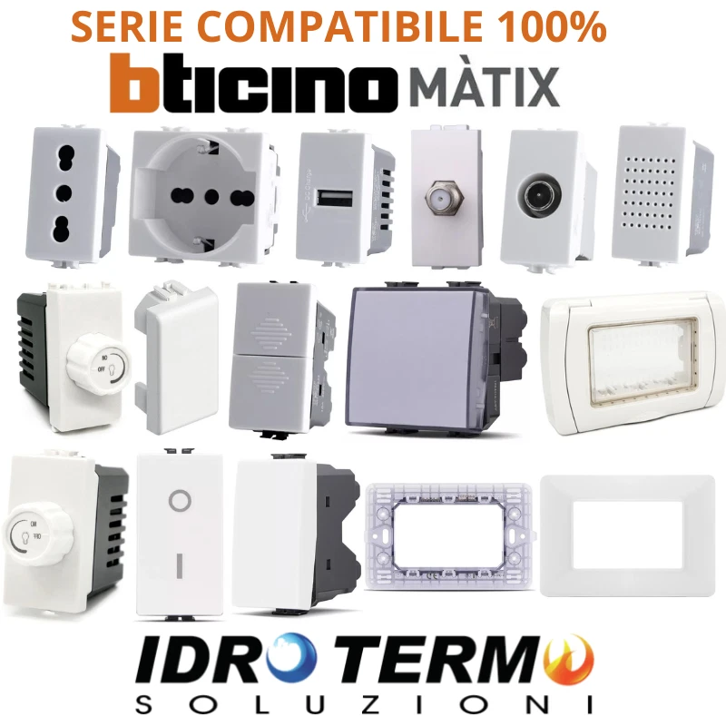 LINEA COMPATIBILE BTICINO MATIX FRUTTI PRESA SCHUKO PULSANTE INTERRUTTORE MAPAM - Immagine 1 di 1