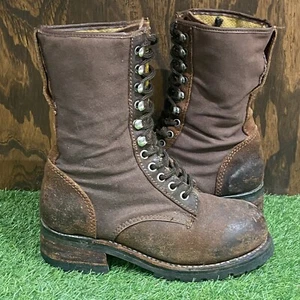 Botas de Combate Motociclista Born Cuero Marrón / Talla UE 38 EE. UU. 7 / Bonita Pátina / Defecto - Imagen 1 de 21