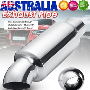 Universal 2'' Inlet Outlet Car Dump Muffler Exhaust Stainless Steel Brand NEW - Picture 1 of 8