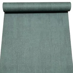 Plain Green Textured Wallpaper Thick Free Match Paste The Wall Bedroom Lounge - Picture 1 of 9