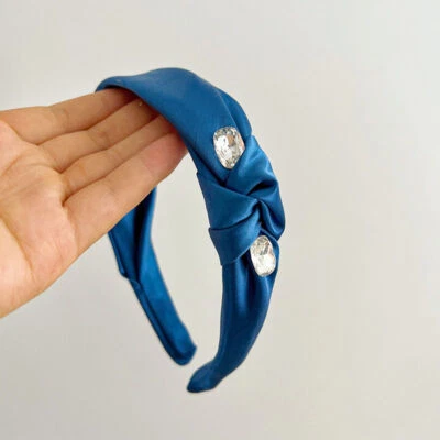 Headband Hair Accessories Side Knotted Embellishment Simple Zircon Satin Fabric - Изображение 1 из 4