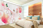 Butterfly Pink Circle 3D Curtain Blockout Photo Printing Curtains Drape Fabric