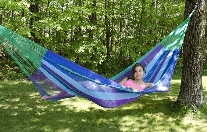 Breezy Point LARGE Handmade Mayan Mexican Cotton DOUBLE Hammock bed Cool