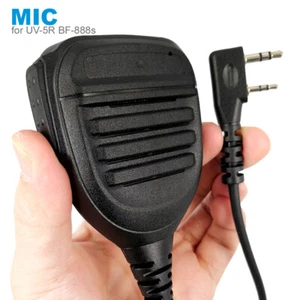 2Pin PTT Rainproof Speaker Mic Microphone for Kenwood TYT Baofeng 5R UV-82 F8HP - Picture 1 of 6