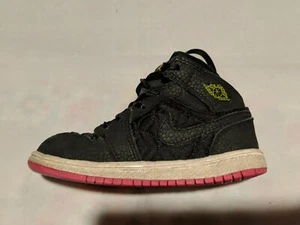 Nike Air Jordan 1 Phat BT Girls Baby Toddler Athletic Shoes Size 8C Black Pink - Picture 1 of 7
