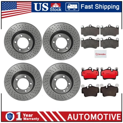 Pastillas de freno y rotores delanteros traseros de cerámica PZ para Porsche 911 2006-2012 3,8 L Foto 1 de 4