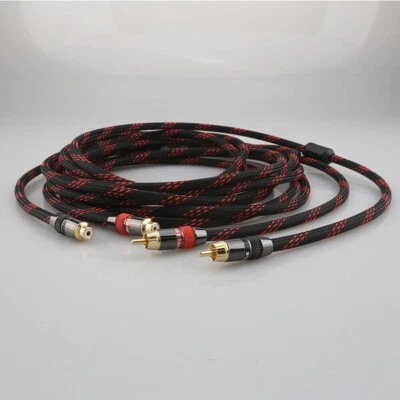 Hi-Fi RCA Phono Extension Plug to Socket Audio Cable 2× Male to Female Connector - Image 1 of 4