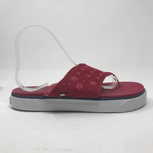 VTG Tommy Hilfiger Y2K 90's Flag Platform Flip Flop Sandals Womens 10 Red Thong - Picture 1 of 12