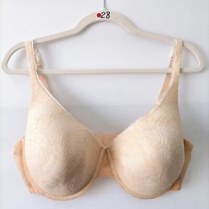 La Vie En Rose Beige Lace Bra Underwire Full Coverage Size 40DD - Picture 1 of 5