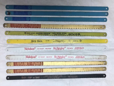 11 hojas de sierra de calar Nicholson, Buck Bros., Vermont American, Eclipse, Van-o-mol Foto 1 de 4