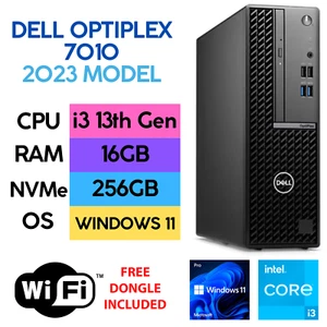 Dell Optiplex SFF 7010 i3 13th Gen Windows 11 16GB 256GB NVMe M2 Desktop PC WIFI - Afbeelding 1 van 12