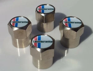 LAMBRETTA RAYAS ROJAS Y BLANCAS MOD TAPAS DE VÁLVULA DE NEUMÁTICO PARA RUEDA DE NEUMÁTICO - Imagen 1 de 1