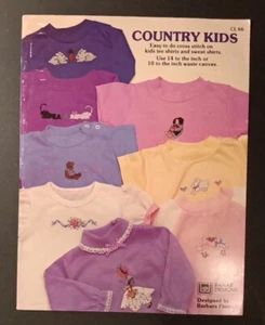 COUNTRY KIDS Counted Cross Stitch Kittens Rabbits Amish Girl Flowers Ducks - Picture 1 of 2