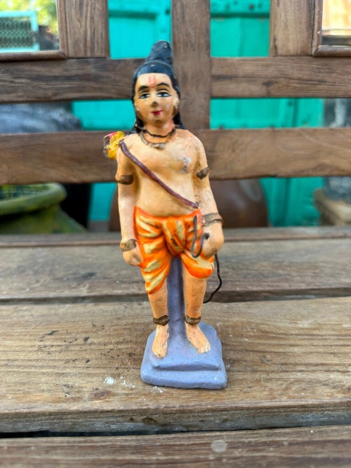 Figura Dios Santo Pintado Terracota Original Antigua Rara Siglo XIX Foto 1 de 4