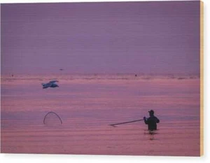 Alaska Dipnet Fishing at Sunset Wood Print - Picture 1 of 17