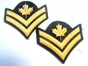 par de rayas de galones vintage de las Fuerzas Armadas Canadienses MASTER CORPORAL - Imagen 1 de 1