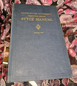 UNITED STATES PRINTING OFFICE 1953 Style Manual HC VTG Government Book US GOV - Picture 1 of 21