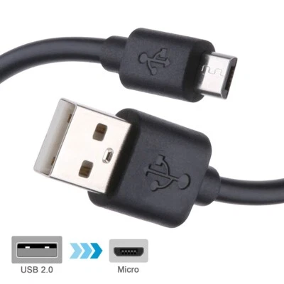 Quick Charging & Sync, High Speed 2.0 USB A Male to Micro USB Cable 3ft Flat - Image 1 of 4