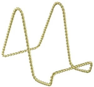 Easel Display Stand Antique Gold Twisted Wire 2.5" Shiny Finish NEW - Picture 1 of 1