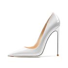Pointy Toe Pumps Women's 12CM Party Stiletto High Heel Patent Leather Shoes Size