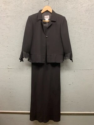 Conjunto de Vestido Blazer Traje Plaza South Para Mujer’s 8 Negro Vintage Noche Formal Foto 1 de 4