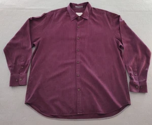 Tommy Bahama Knopfleiste Shirt langärmelig 88 % Seide 12 % Baumwolle burgundisch Größe XL - Bild 1 von 15