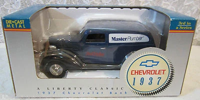 Chevrolet 1937 DieCast Metal Bank Car Master Plumber valor real + llave tercera serie Foto 1 de 4