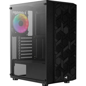 Aerocool Hive v3 FRGB ATX Mid Tower PC Gehäuse Case Schwarz Tempered Glass - Bild 1 von 6