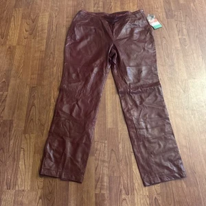 Damen Wilsons 100% Leder Hose Rot Biker Motorrad Vintage 90er Y2K Neu mit Etikett 20 - Bild 1 von 10