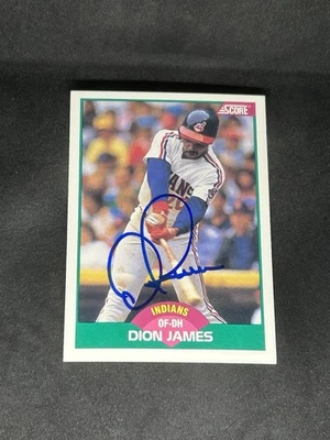 Dion James 1989 Score Traded #51T Cleveland Indians Auto Autographed Signed Card - Image 1 of 3