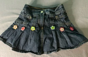 Gymboree Girls Denim Imaginary Friends Flower Button Skirt Size 4 EUC - Picture 1 of 3