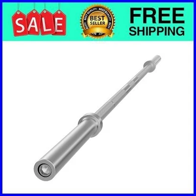 FlexWave Olympic Barbell 6 Feet, 2 Inch Diameter, 700 Pound Capacity, Silver