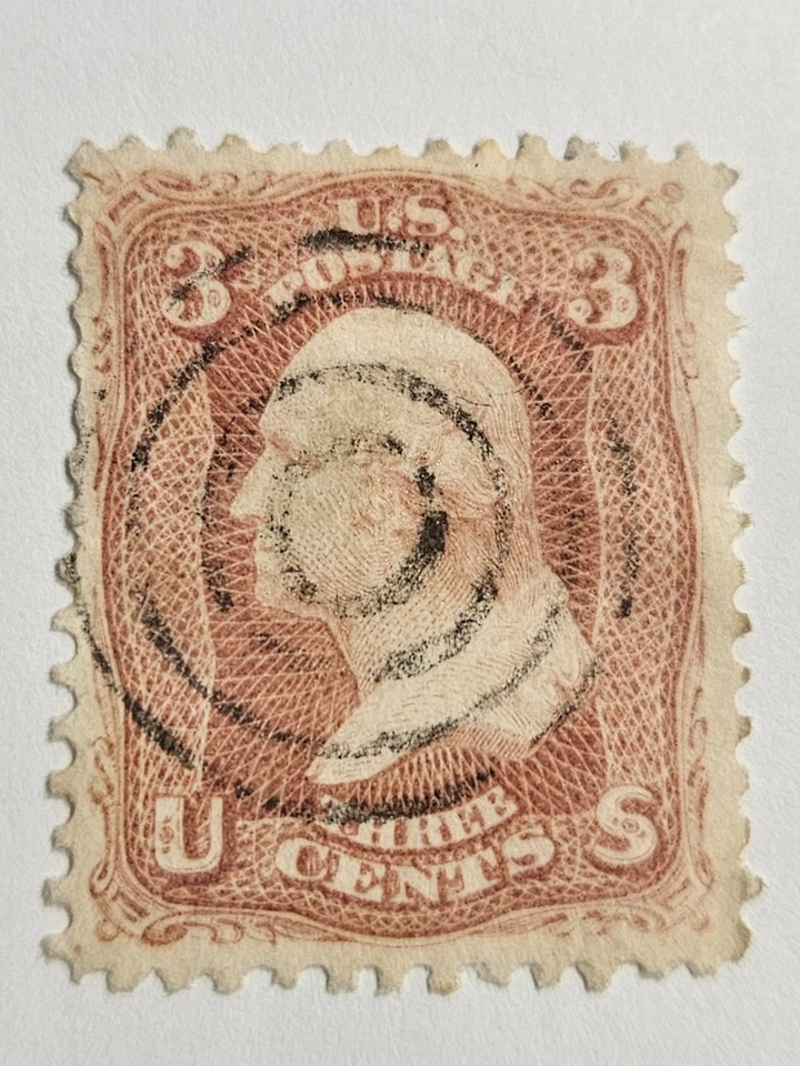 US Stamp Sc 65, 3c Washington, Fancy Cancel, Used VF-EX CV$22.00+ (504U45) - Image 1 of 1