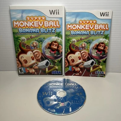Juego Super Monkey Ball Banana Blitz Nintendo Wii CIB 2006 SEGA Probado Completo Foto 1 de 4