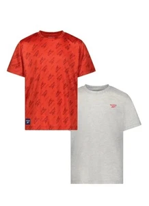 Reebok T-Shirt Crew Boys Large (14-16) Red Graphic/Gray Solid SS 2-PK MSRP $40 - Picture 1 of 13