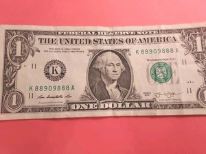  Trinary Fancy Serial Number $1 Dollar 2013 Series - Picture 1 of 2